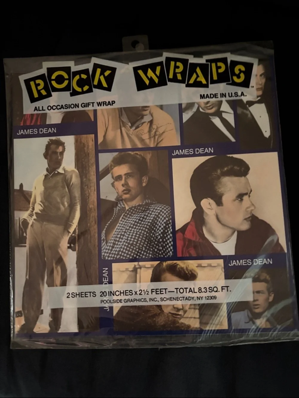 Rock Wraps - James Dean - Wrapping Paper Gift Wrap NWT.  RARE